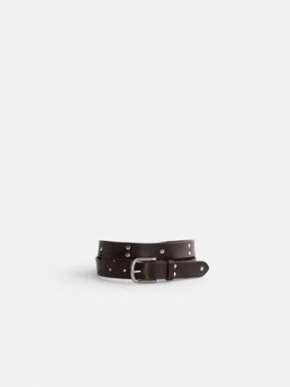 Alex Mill Maximum Henry Studded Slim Belt/Dark Brown/ Size 28